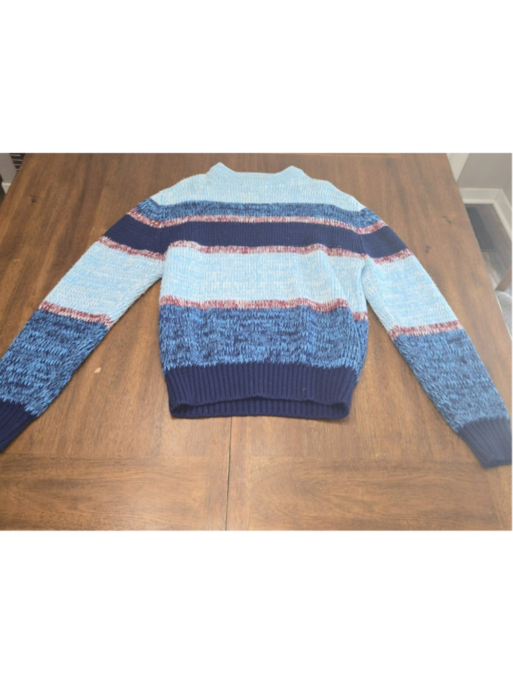 Vintage 70s Studio One by Campus Striped Chunky Knit Sweater Blue Men M Taiwan